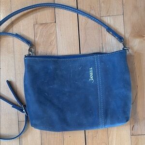 Janell Blue Leather Crossbody Bag Handmade in Maine